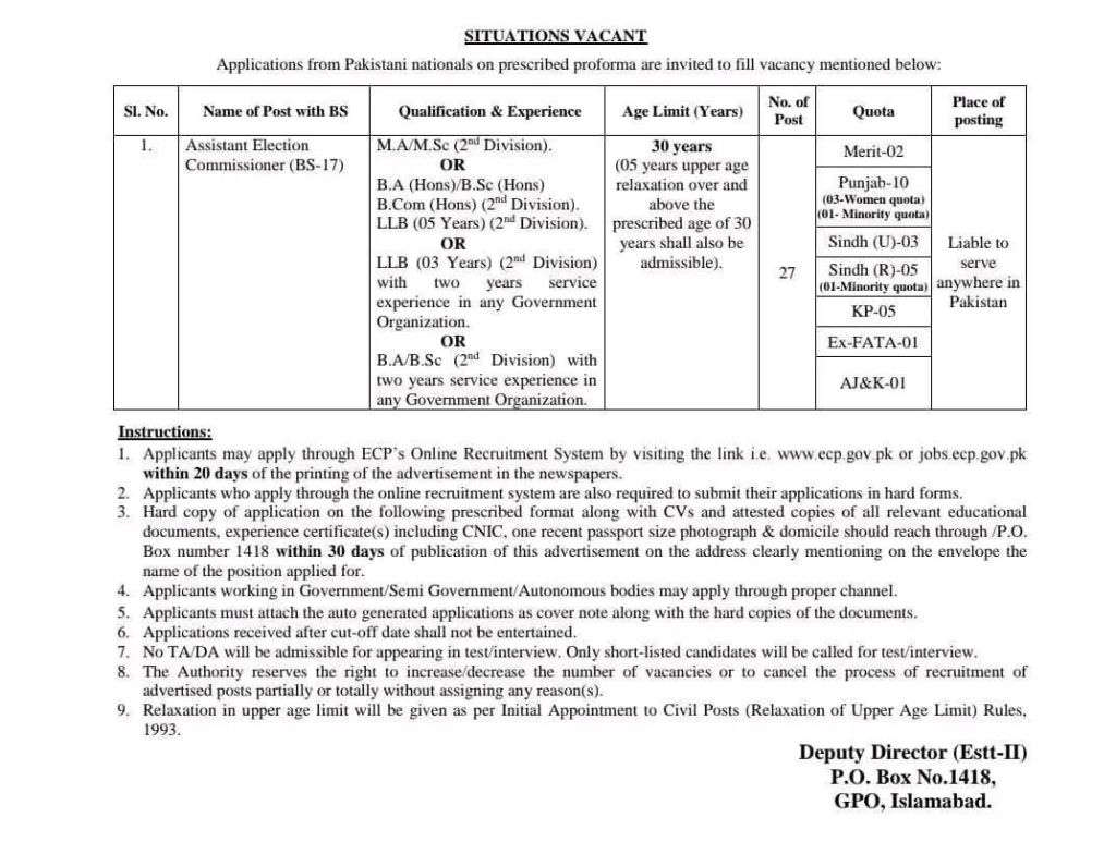 Assistant Election Commissioner&nbsp;jobs